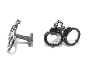 Sterling Silver Oxidized Handcuff Cufflinks