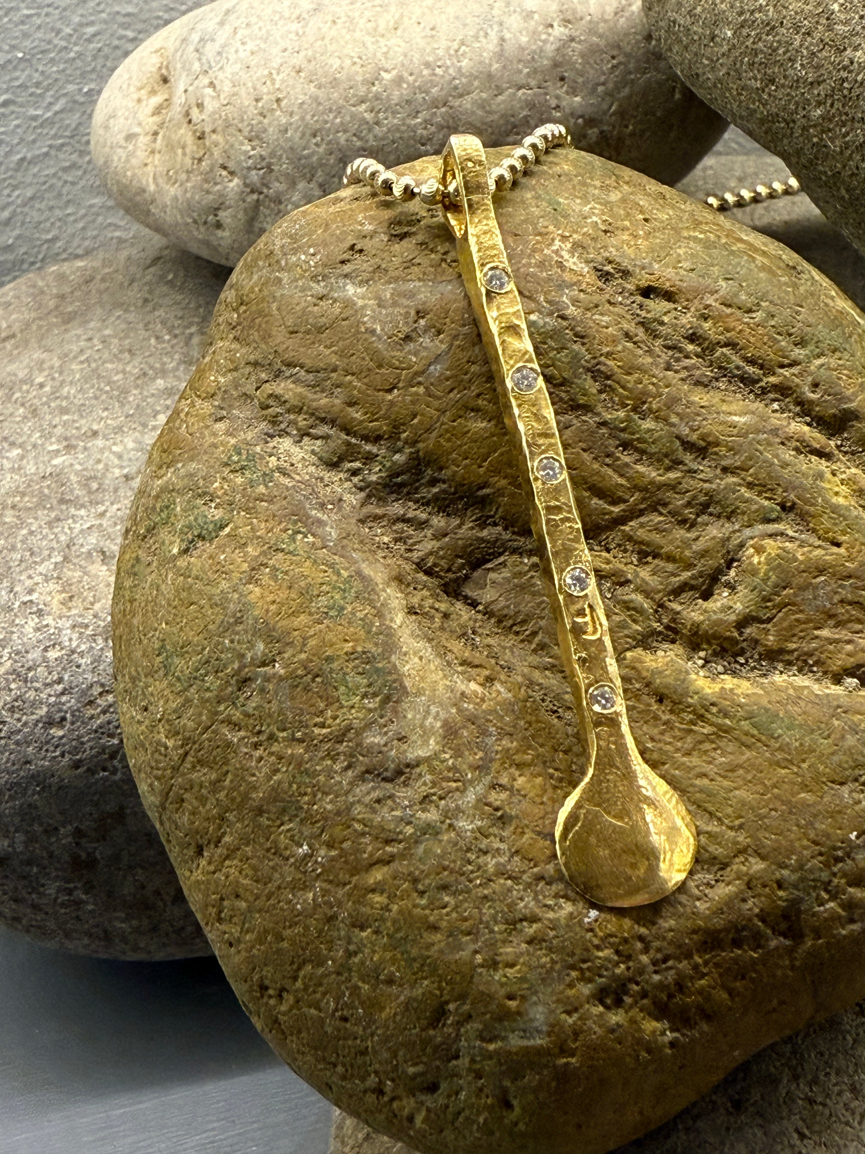 18k gold over sterling silver & diamond salt n snuff pendant