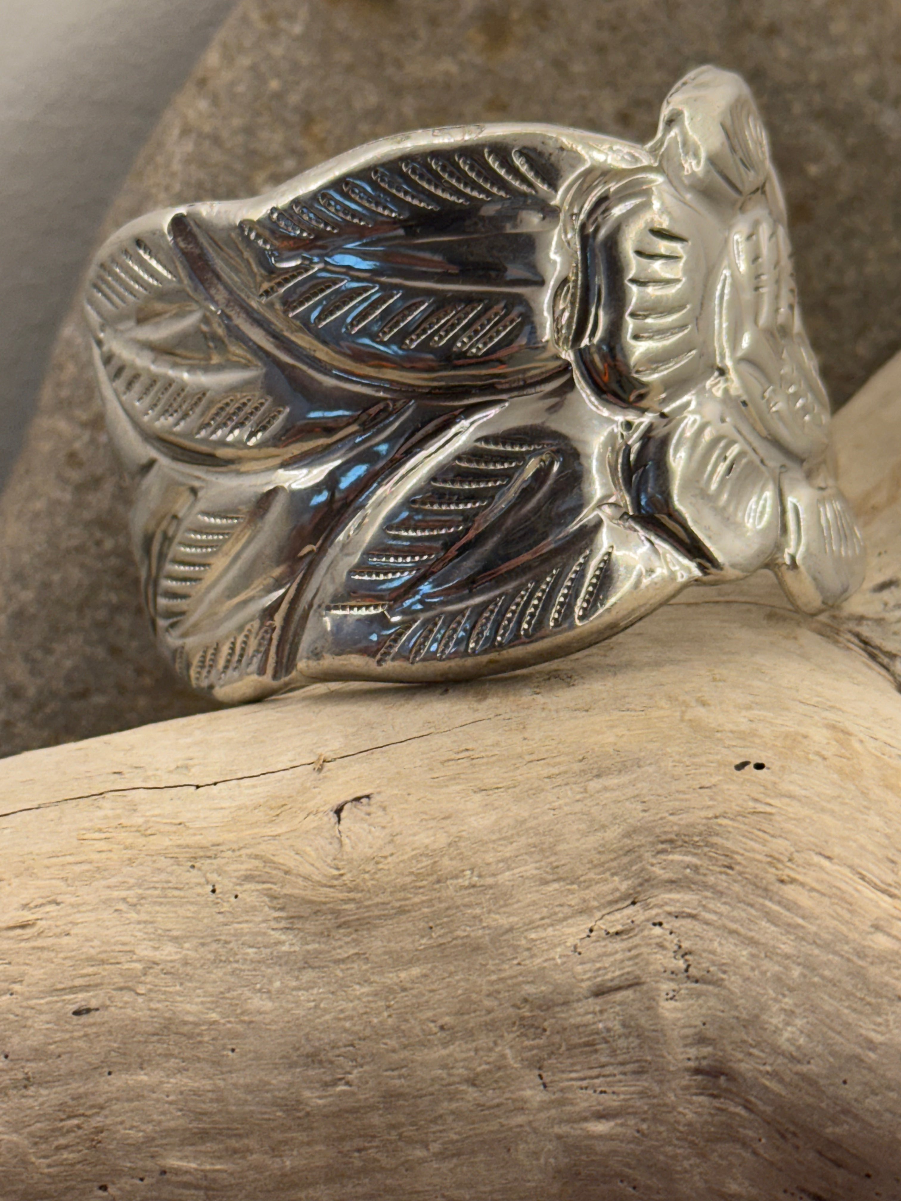 Rose of the Wolf, sterling silver cuff, 1 of 1
