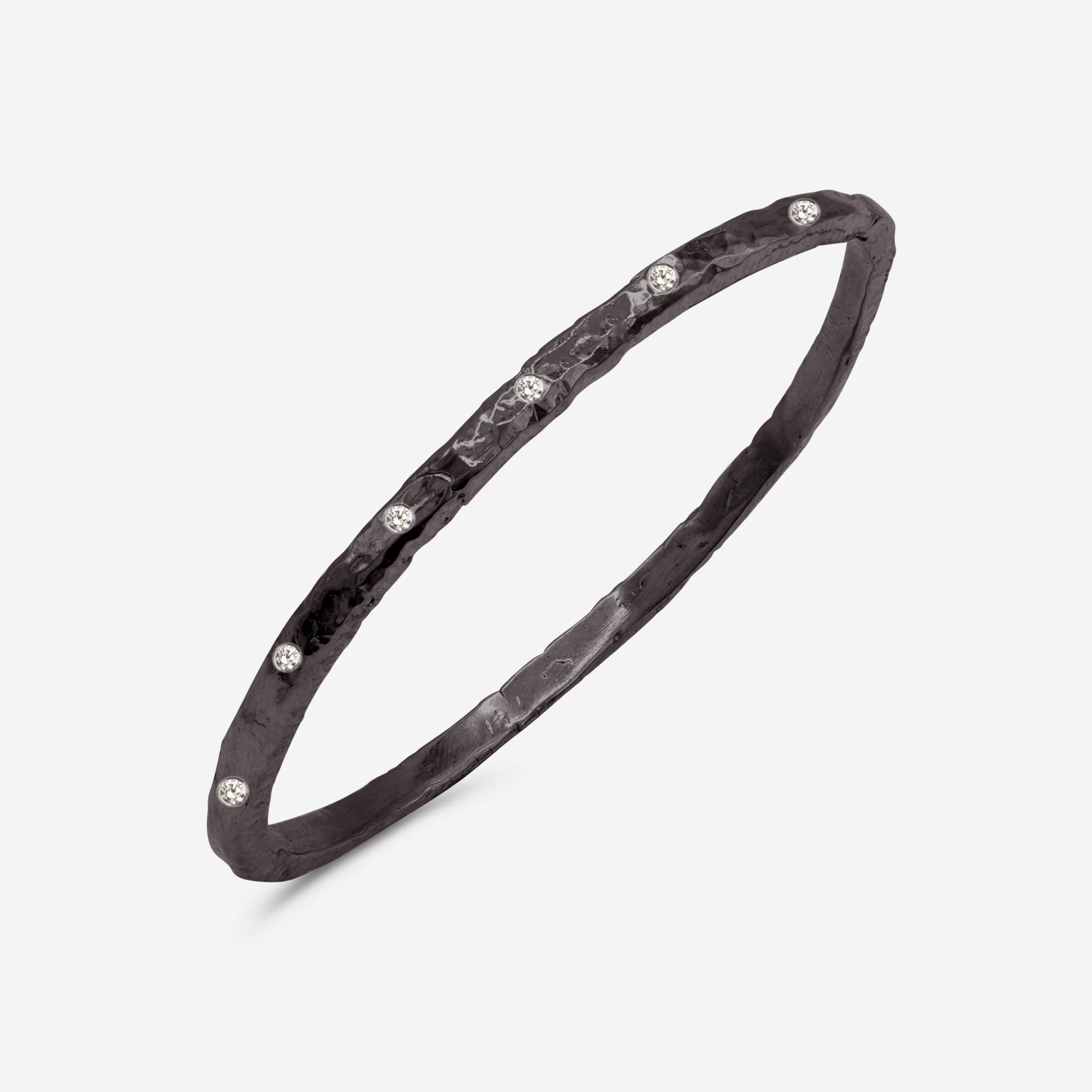 Oxidized Sterling Silver with Diamonds