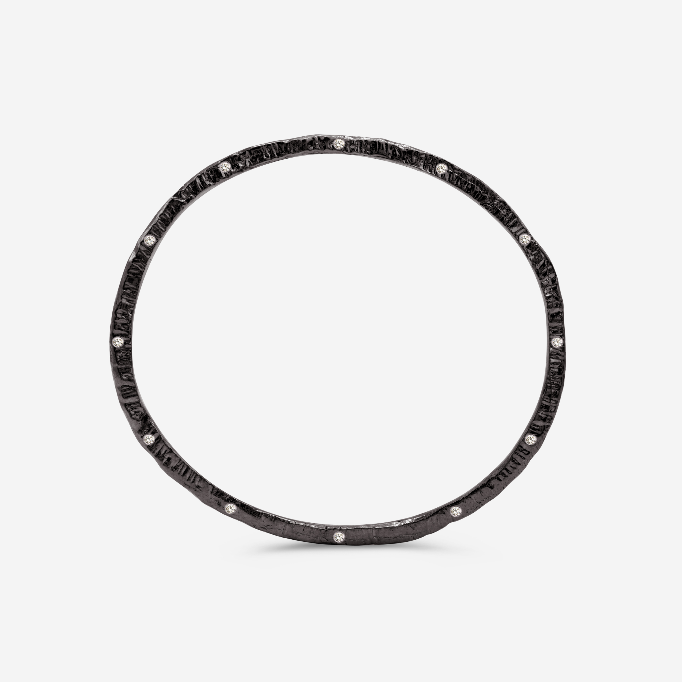 Oxidized Sterling Silver with Diamonds