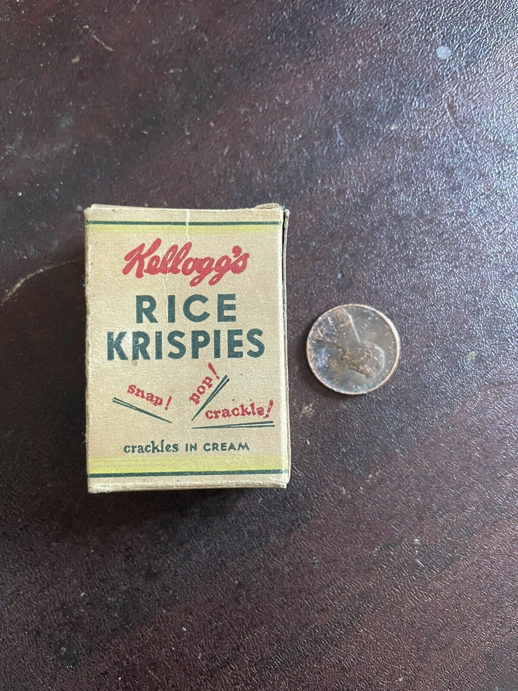 Vintage 1940's KELLOGGS Rice Krispies Mini Cereal Box Snap Crackle pop original