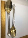 Tiffany Sterling Silver Persian Pattern Salad Serving Set Fork Spoon 10.5” Heavy