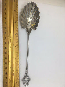 Sterling Silver Gorham Ivy Pattern C 1865 Pierced Ice Serving Spoon MINT