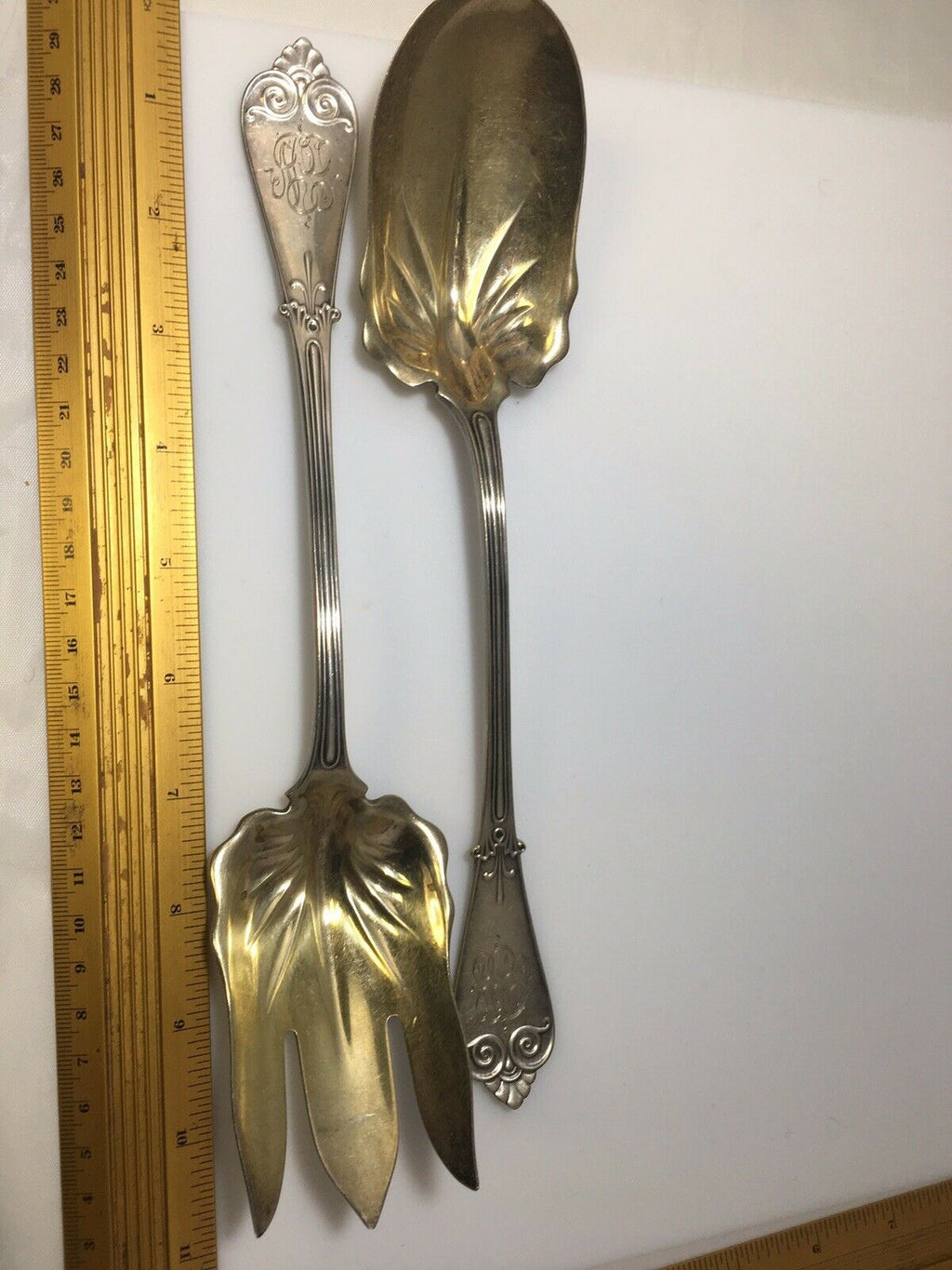 Tiffany & Co Beekman Pattern 2 Pc Salad Set Spoon Fork Sterling Silver