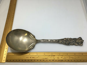 Sterling Silver Antique Shiebler Cast Repousse Serving Spoon RARE PATTERN #2860