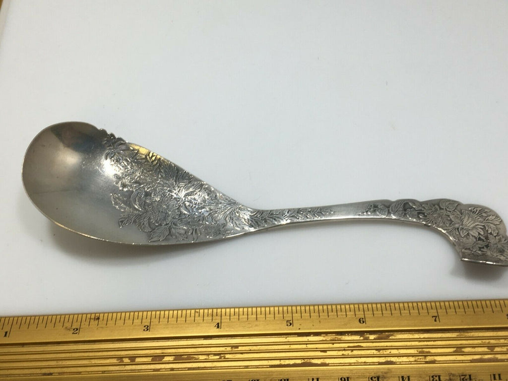 Sterling Silver Antique Shiebler Acid Etched Serving Spoon