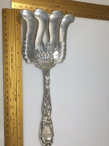 Tiffany & Co  Chrysanthemum Sterling Silver Asparagus Serving Fork Large 10.5”