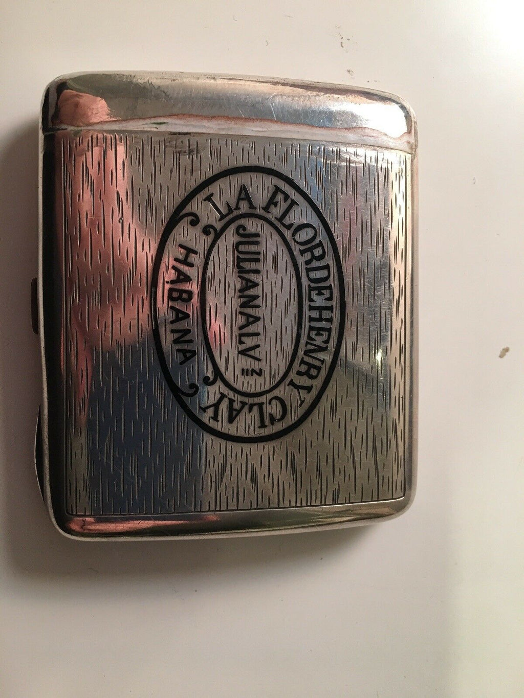 Sterling Silver and enamel Cigar Box Memorabilia La Flor De Henry Clay C 1912