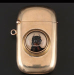 Antique Carter Gough 14k Gold & Enamel Dog Chihuahua Vesta Match Safe C 1900 26g