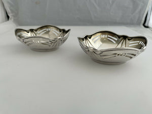 Pair Art Nouveau Jugendstil Candy Bowl Dish c1910 Sterling Silver Binder Wilhelm