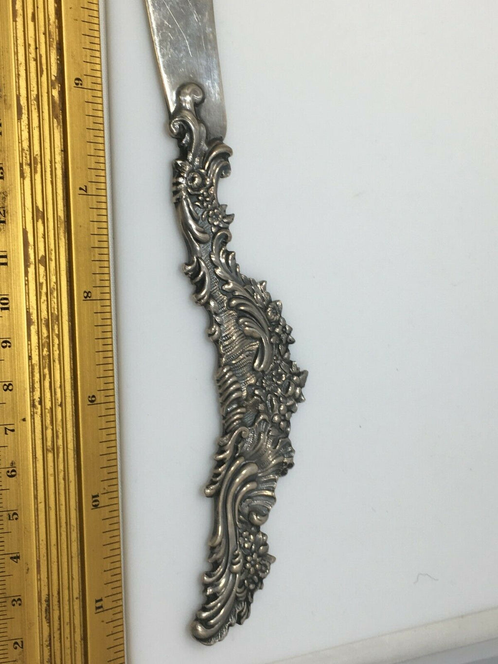 Fantastic RARE Sterling Silver Antique Shiebler Cast Cake Knife Sword 13"