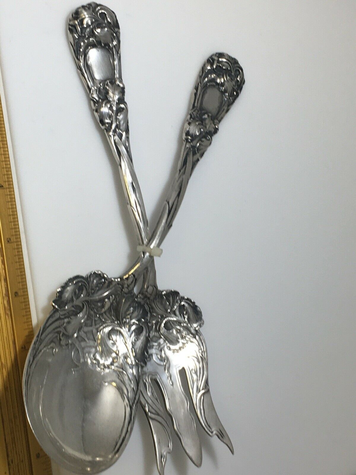 New Art By Durgin 2 Pc Salad Serving Set Spoon & Fork Heavy Over 12 Oz No Mono