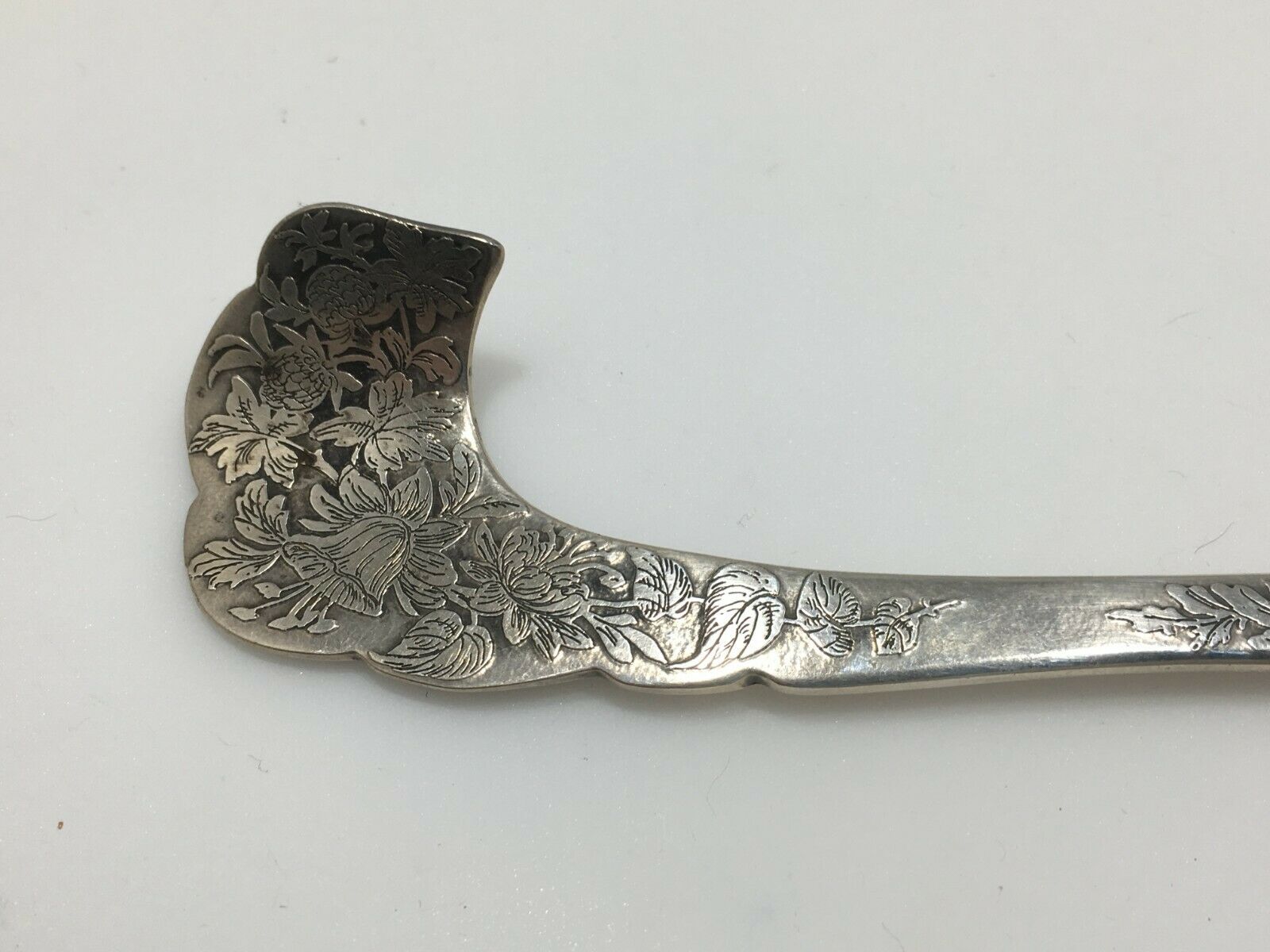 Sterling Silver Antique Shiebler Acid Etched Serving Spoon