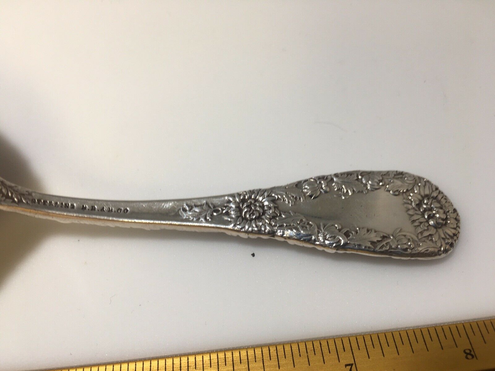 Chrysanthemum by Durgin Sterling Silver Cracker Scoop Gold Washed 8 1/2”