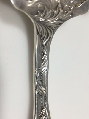 Tiffany & Co  Chrysanthemum Sterling Silver Asparagus Serving Fork Large 10.5”
