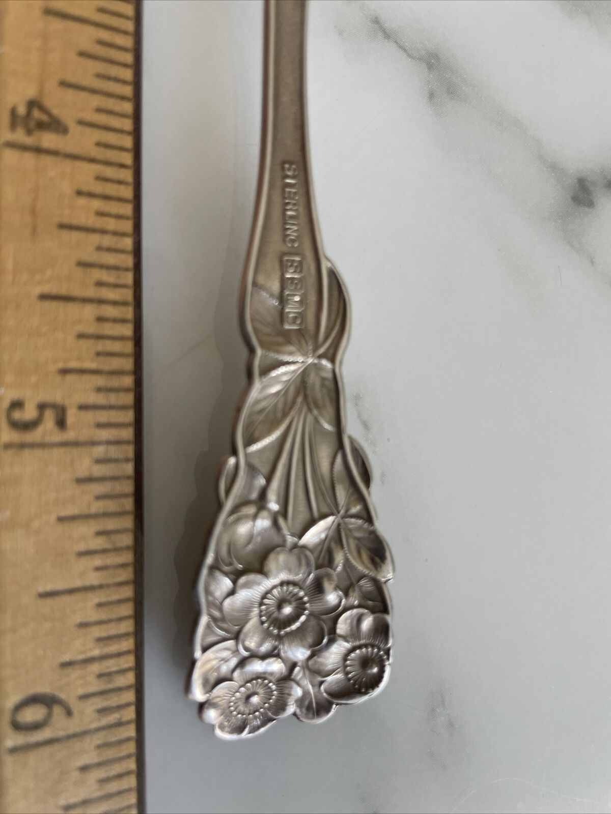 Beautiful Rose by Saart Brothers/SSMC 5" Sterling Silver souvenir spoon Evanson