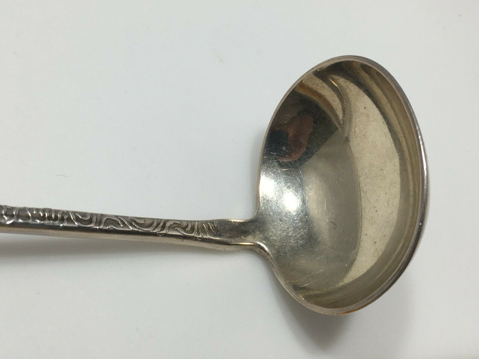 Tiffany & Co Sterling Silver Lapover Edge Etched Lap Over Gravy Ladle
