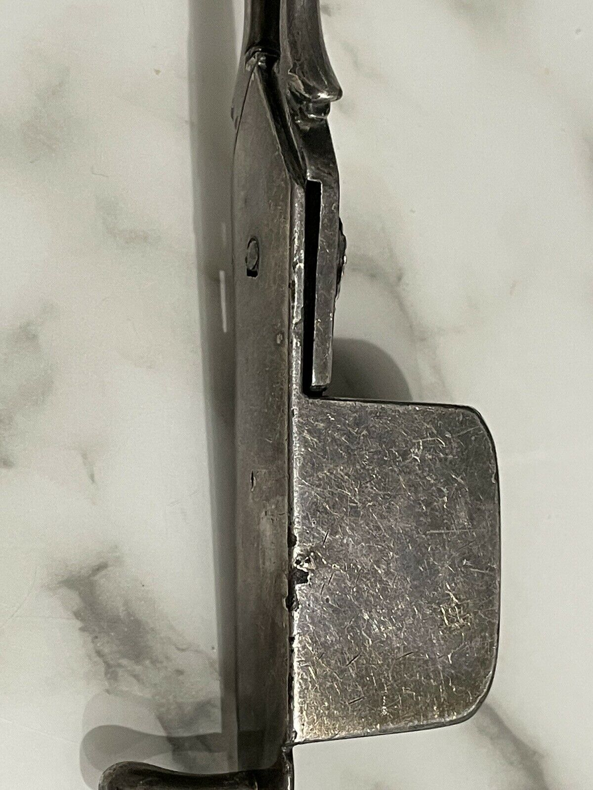 Antique Silver plate 18th/19th c Georgian CANDLE  Wax SNUFFER CIGaR cutter