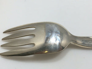 Rare Tiffany LAP OVER EDGE Etched Sterling Silver Pastry Fish 4 Tine Fork.