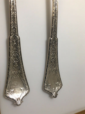 Tiffany Sterling Silver Persian Pattern Salad Serving Set Fork Spoon 10.5” Heavy