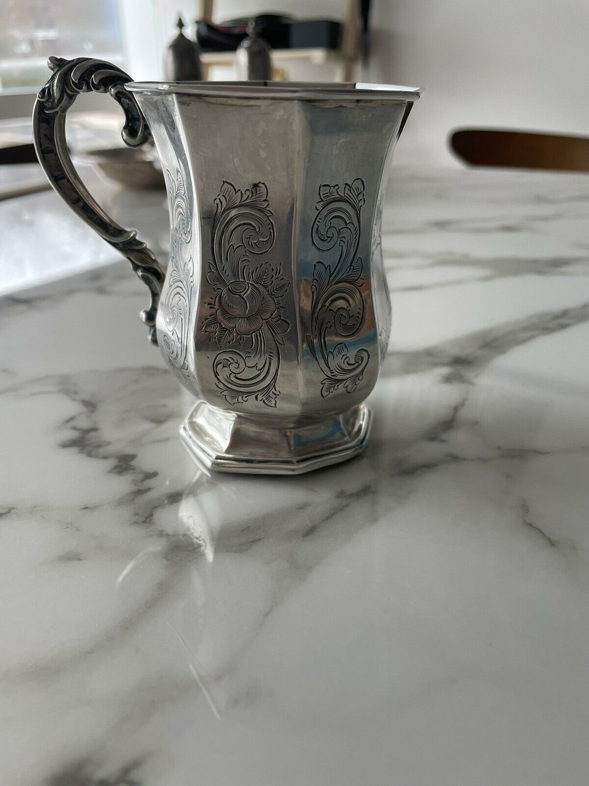 Hillard & Thomason English Birmingham  Georgian Sterling Silver Mug Cup 1856