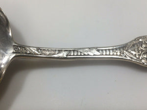 Antique Gorham St Cloud Etched Huge Berry Pea Spoon Sterling Silver