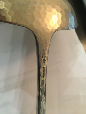 Dominick & Hoff Sterling Hammered w Applied Bug Aesthetic Heavy Soup Ladle 1882