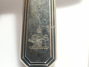 Art Deco Mappin & Webb SterlingFish Fork & Slice Persian Royal Crest C 1948 RARE