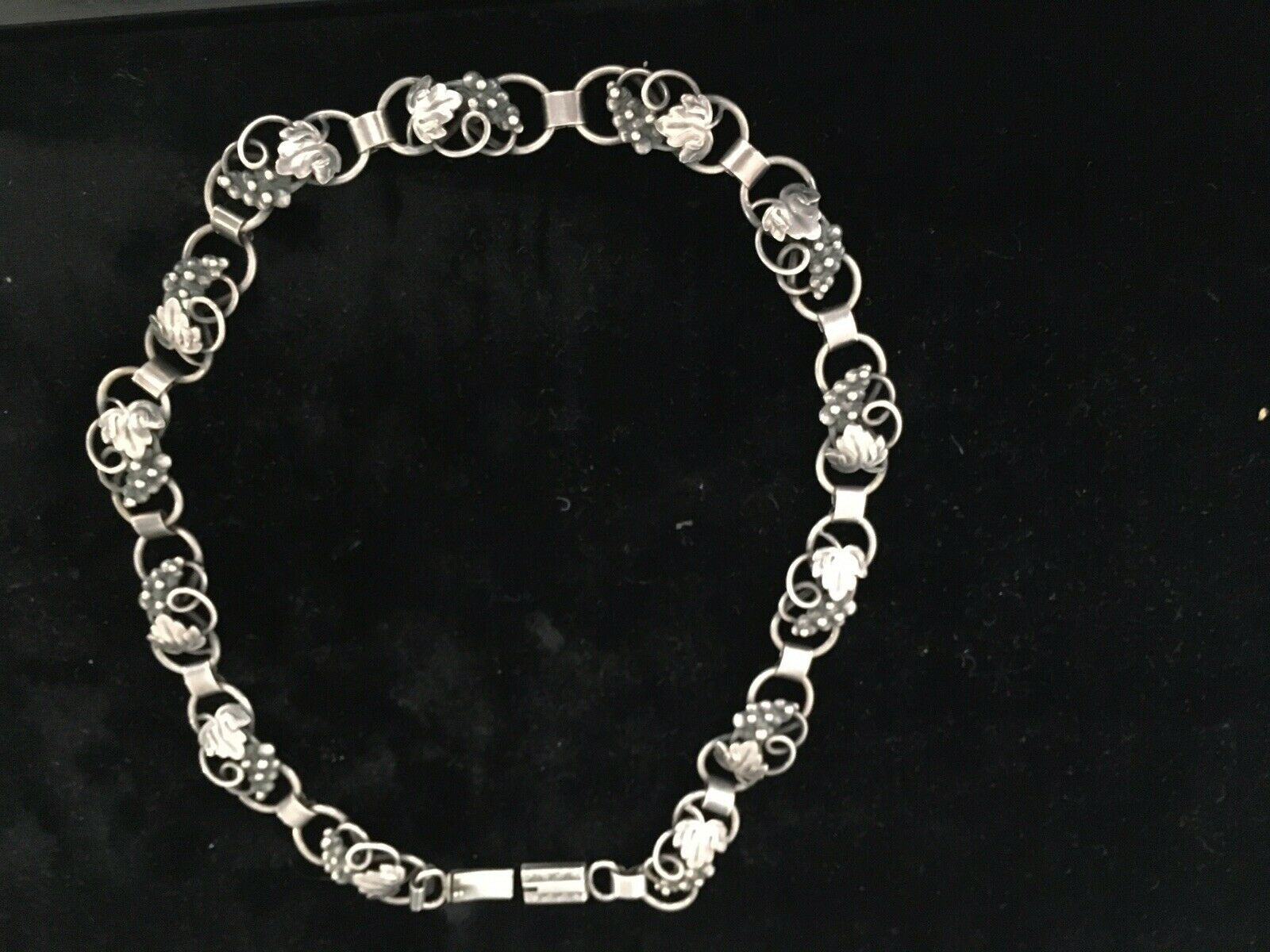 Grapevine LINK Necklace 16" Vintage Fir Munksgarard Denmark Sterling Silver
