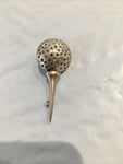 Vintage Sterling Silver Golf Ball and pendant lapel pin brooch
