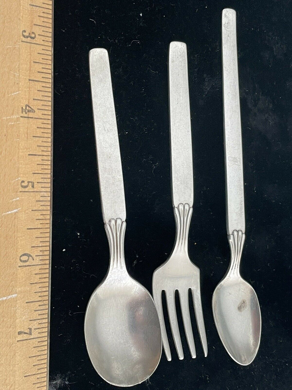 3 pc Oneida Youth Toddler 2 Spoons & Fork Twilight 1956 Baby Rogers Community