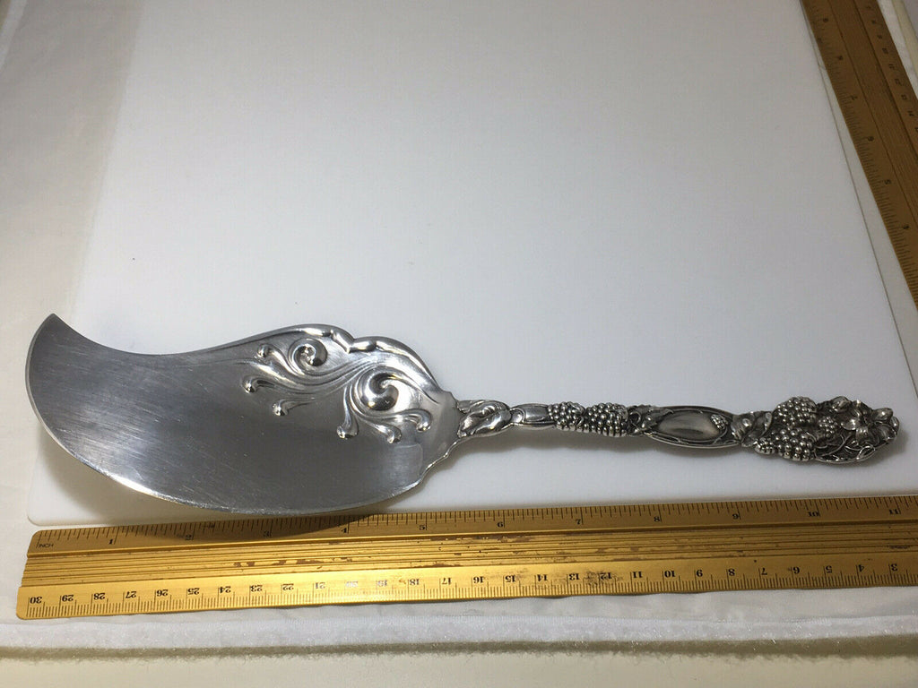 Tiffany & Co Sterling Silver Vine Berry Ice Cream Fish Slice Server RARE 11.25”