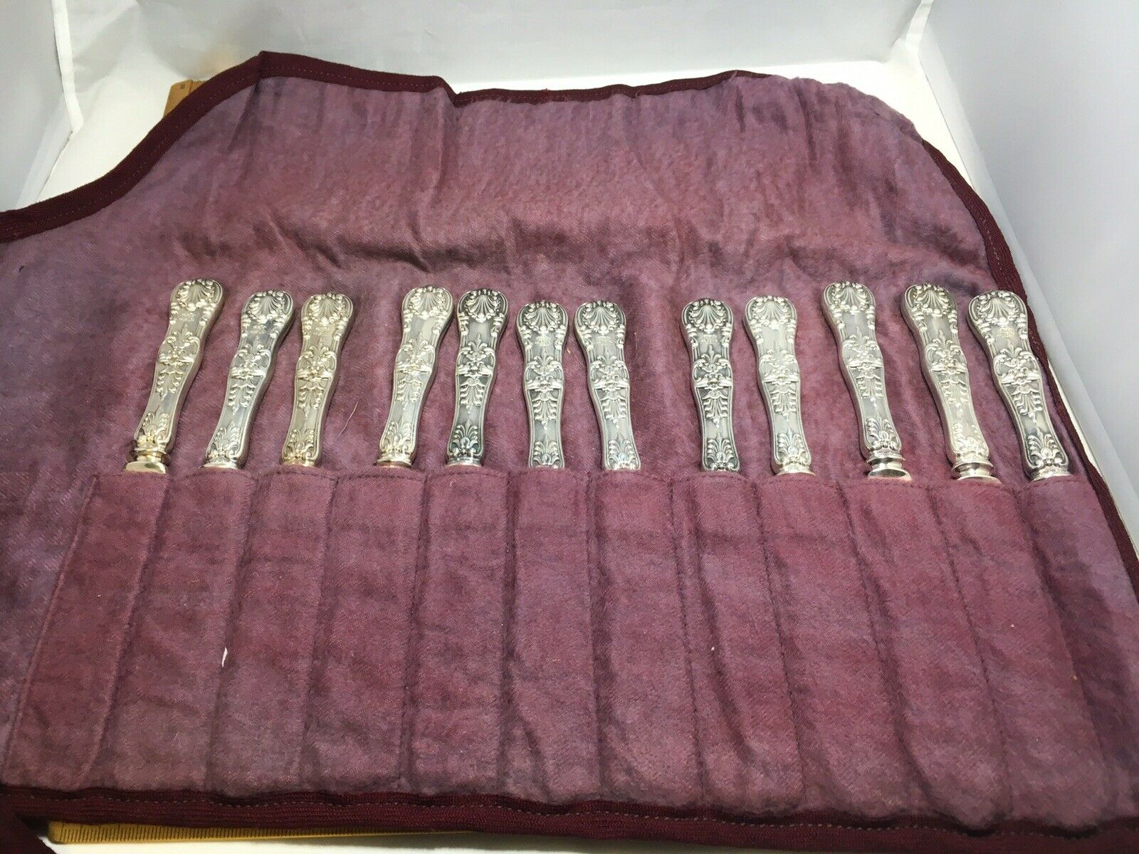 12 Antique Tiffany & Co Sterling Silver English King Fruit Dessert Knives