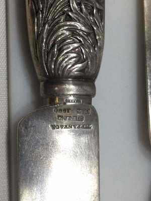 Antique Chrysanthemum Tiffany Sterling Silver Breakfast Knife All Silver 7 3/4”