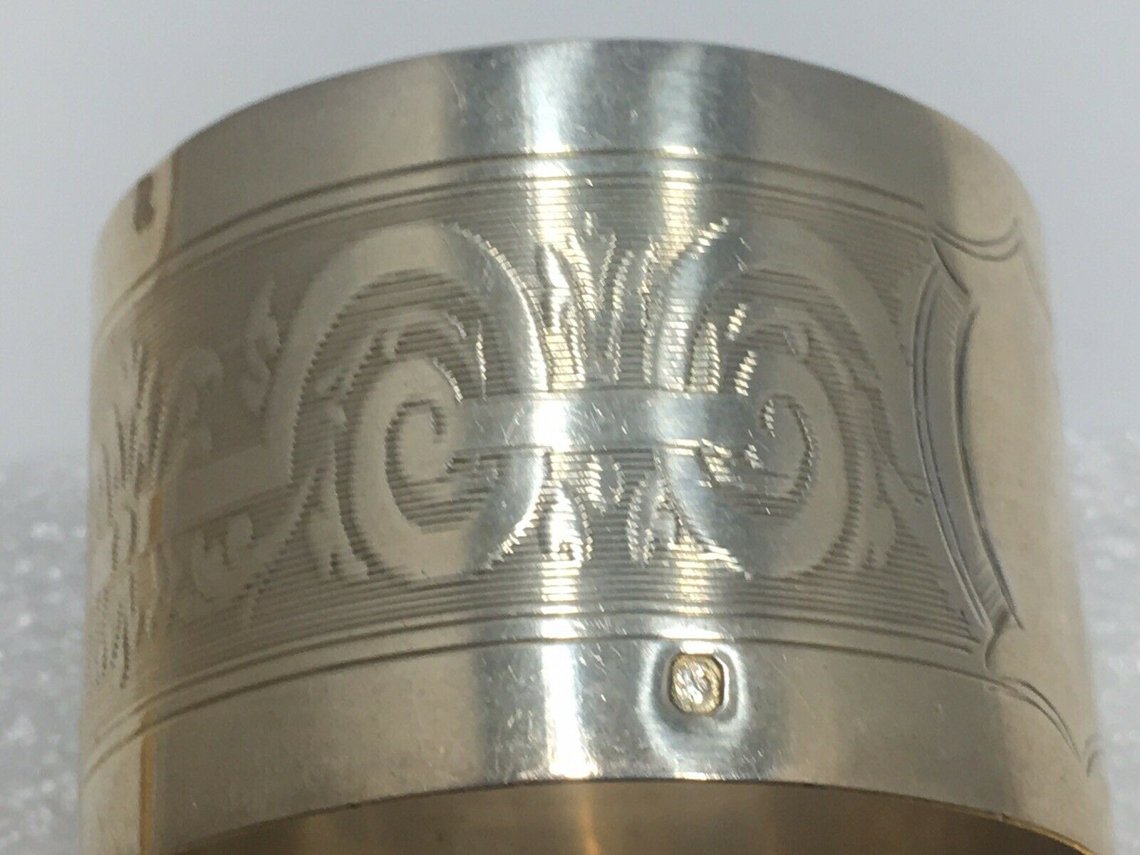 C.1900 Antique French Sterling Silver Napkin Ring Holder Louis XVI 950 No Initia