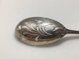 Tiffany Sterling Silver Ailanthus Atlantis Pierced Olive Serving Spoon