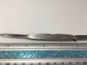 Vintage Schrade 2 blade sterling silver Art Deco pocket knife Walden NY c 1950