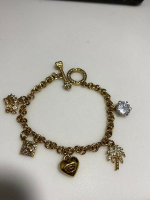 Juicy Couture Gold Link Charm Bracelet Y2K Girly... - Depop