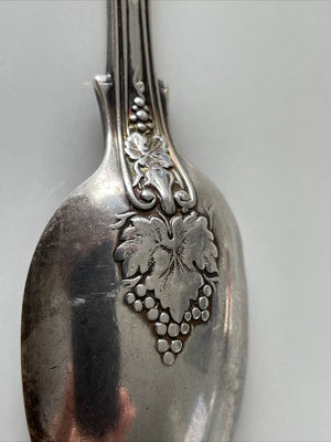 George Adams sterling silver teaspoon c 1861 London Grape vine pattern. RARE
