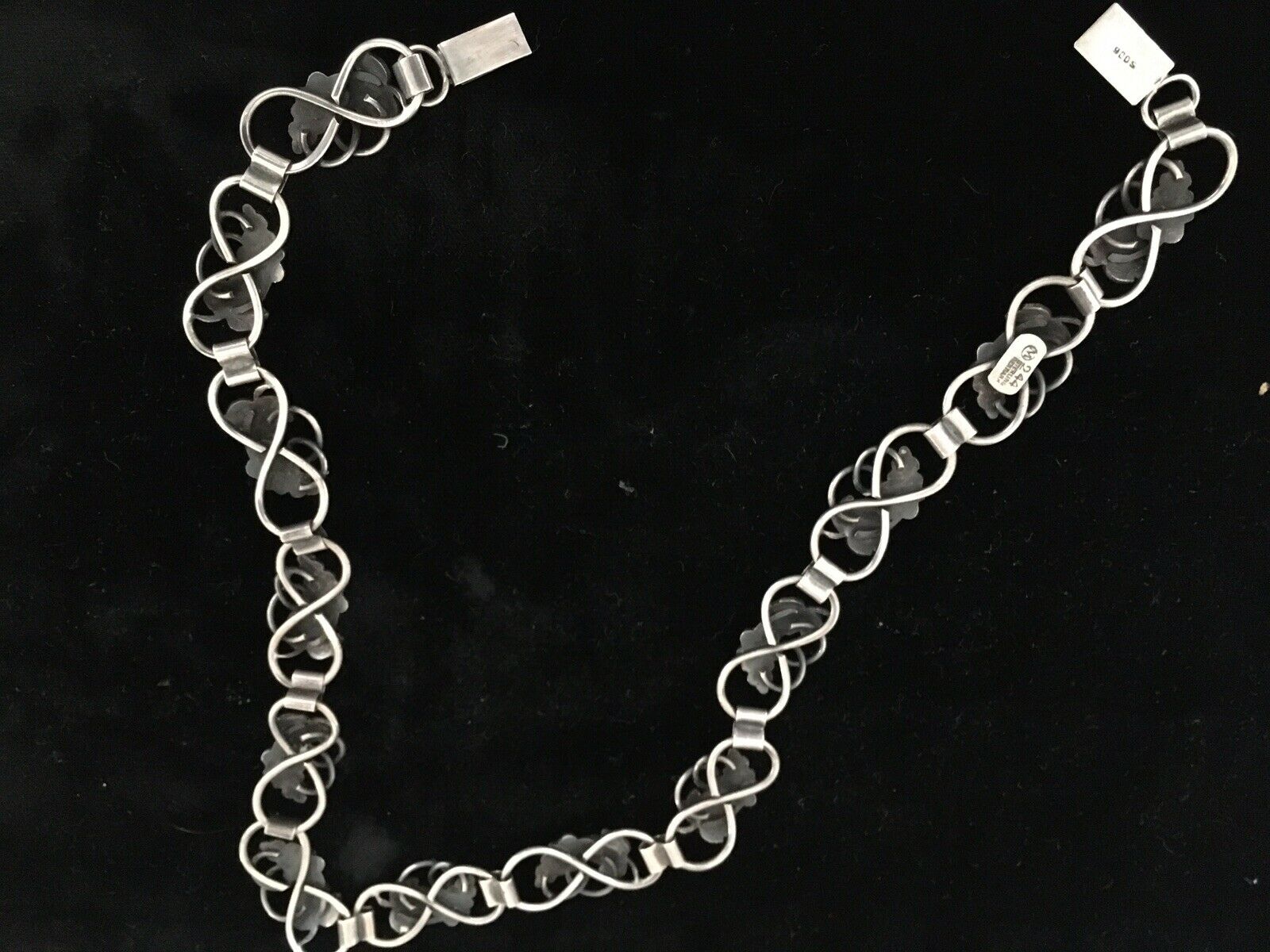 Grapevine LINK Necklace 16" Vintage Fir Munksgarard Denmark Sterling Silver