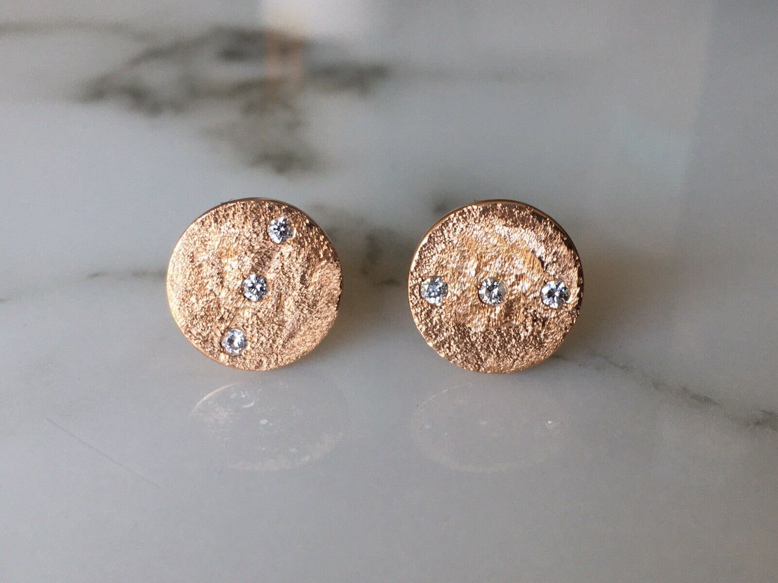 18k Rose Gold 750 and diamond cufflinks made in Italy. Amazing design quality