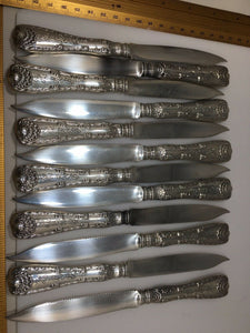 12 Tiffany & Co Sterling Silver Wave Edge All Sterling  Fruit Dessert Knives