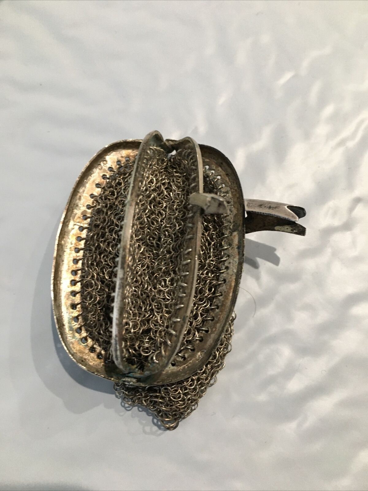 Vintage velvet & leather antique coin purse rope top … - Gem