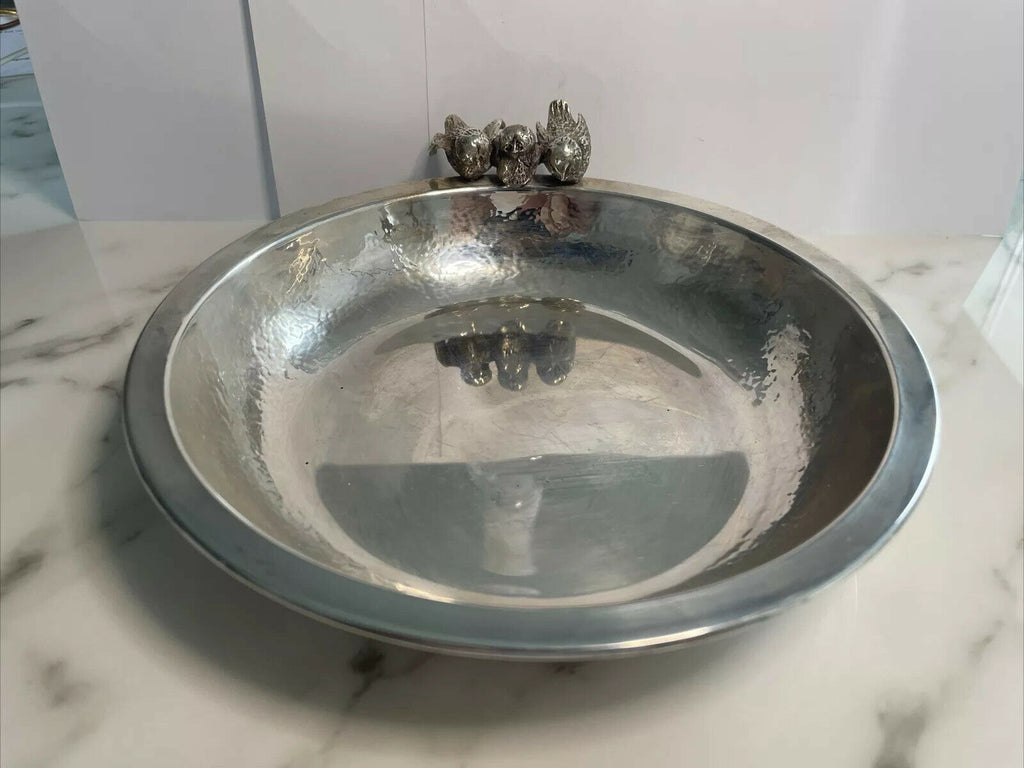 Old Newbury Crafters hammered Sterling Silver ONC child baby Bowl Figural Birds