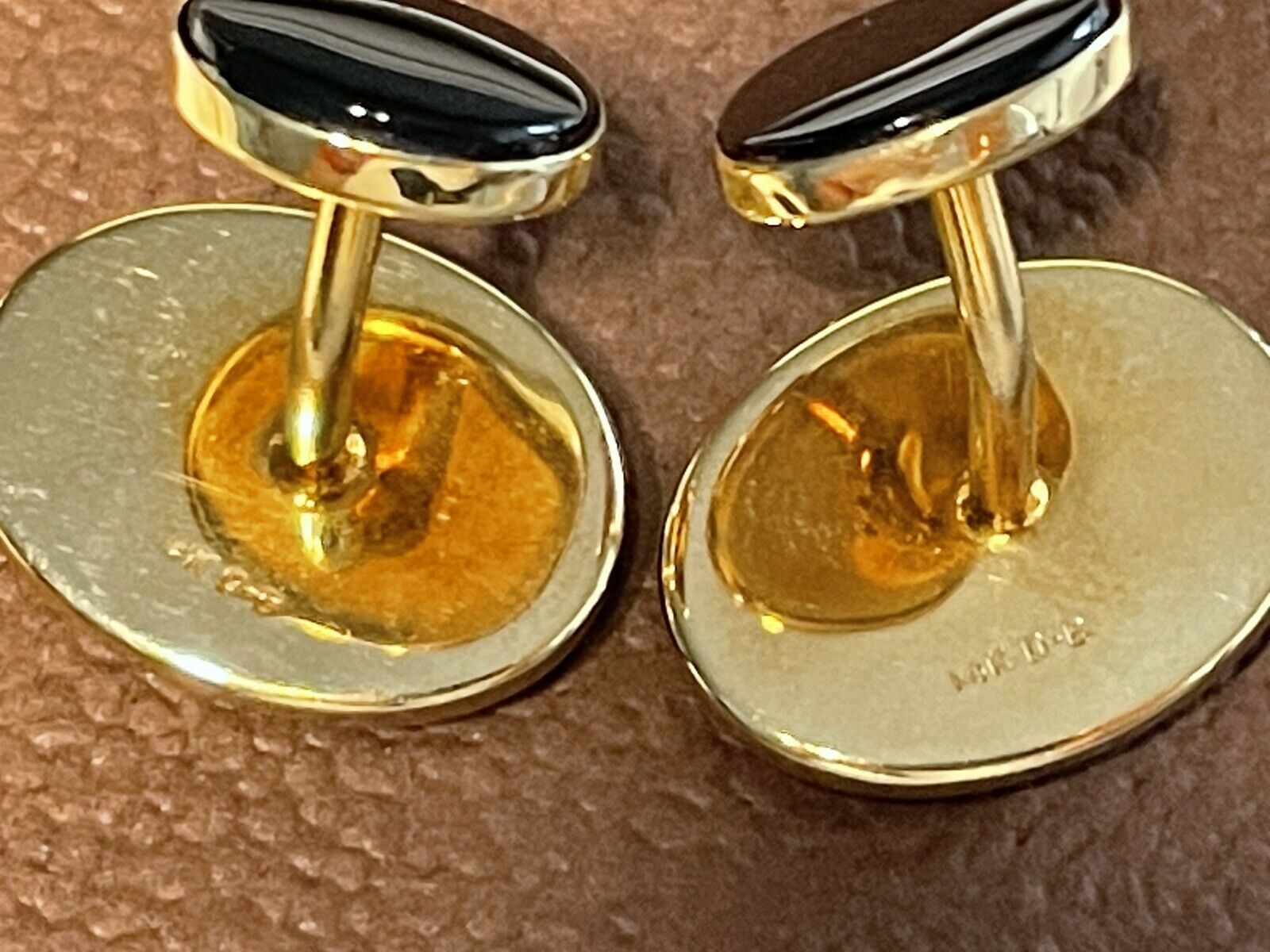Large 14K gold Onyx two Sided  DB Dolan Bullock Cufflinks 8.8gr