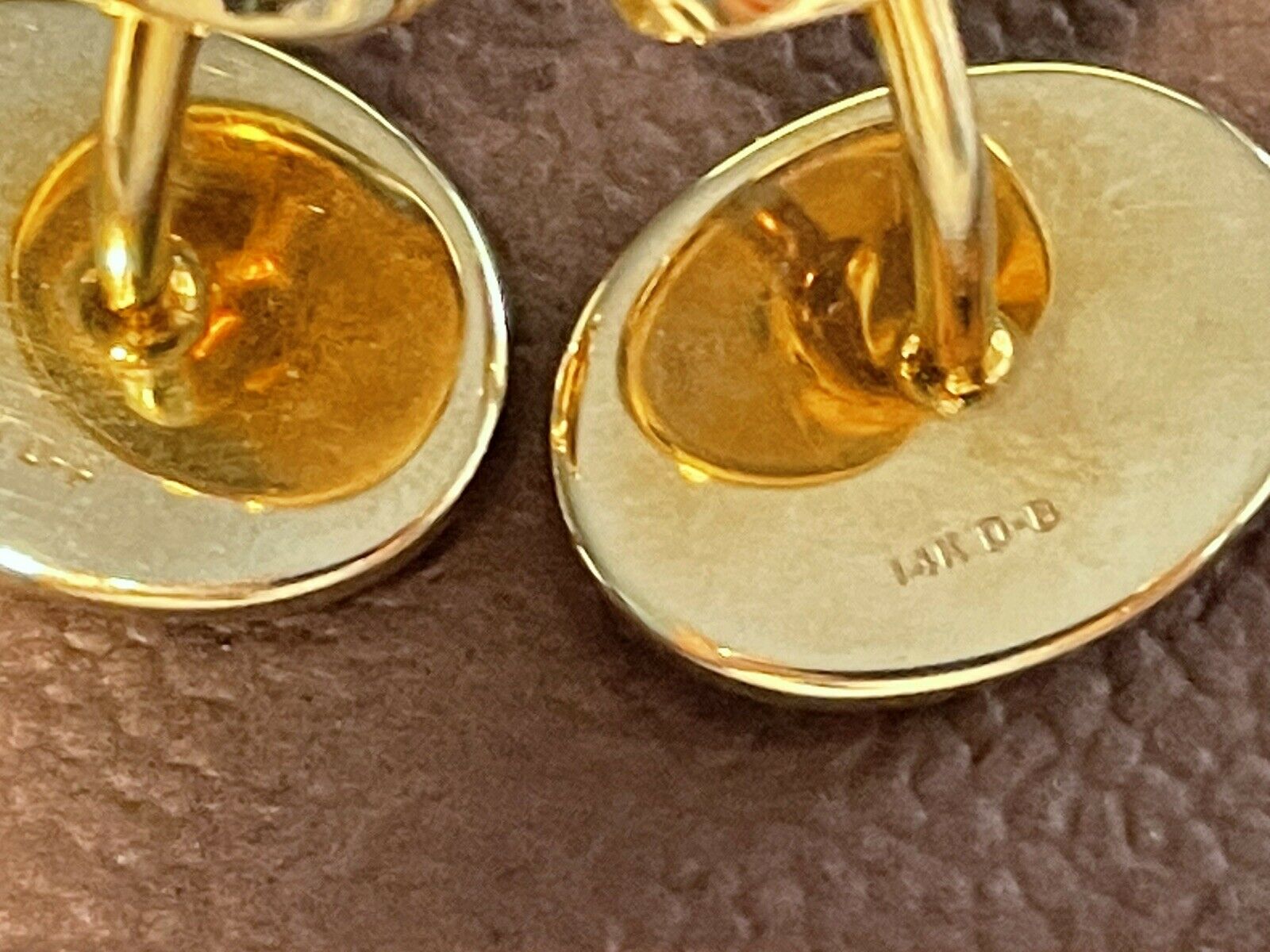 Large 14K gold Onyx two Sided  DB Dolan Bullock Cufflinks 8.8gr