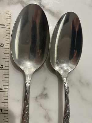 Pair of Sterling Reed & Barton Flora Serving spoon 1890- Old Mark  8.5" 123g