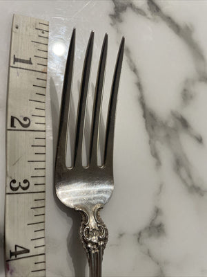 Whiting Sterling Silver King Edward Dinner Fork 7 3/4" Mono Alma MINT 54gr