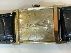 Vintage Men's Lord Elgin Tank 21jewel watch w original beveled crystal running